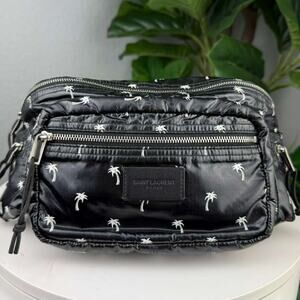 💎✨Authentic Saint Laurent Nylon Palm Tree Print Nuxx Crossbody Belt Bag